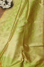 Exquisite Green Banarasi Handloom Pure Katan Silk Dupatta - Luxurion World- Crafted Heirlooms