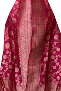 PD1B1AS326050503 Pink Banarasi Handloom Pure Katan Silk - Luxurion World- Crafted Heirlooms