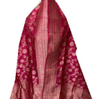 PD1B1AS326050503 Pink Banarasi Handloom Pure Katan Silk - Luxurion World- Crafted Heirlooms
