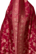 PD1B1AS326050505 Pink Banarasi Handloom Pure Katan Silk - Luxurion World- Crafted Heirlooms