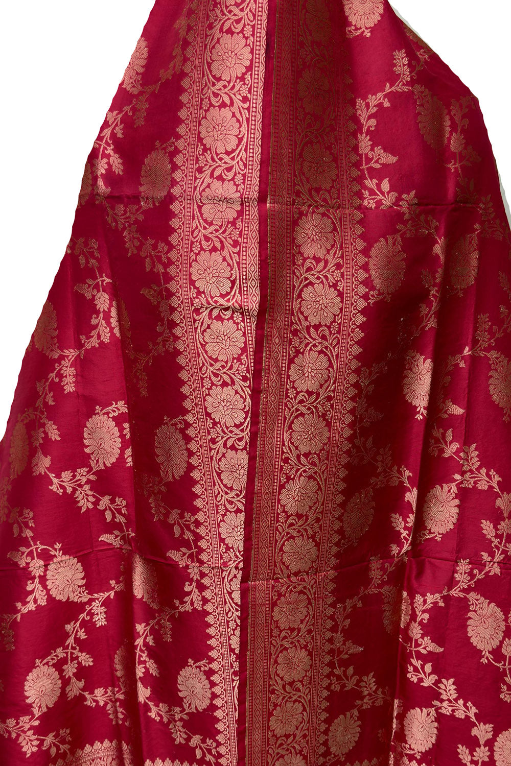 PD1B1AS326050505 Pink Banarasi Handloom Pure Katan Silk - Luxurion World- Crafted Heirlooms