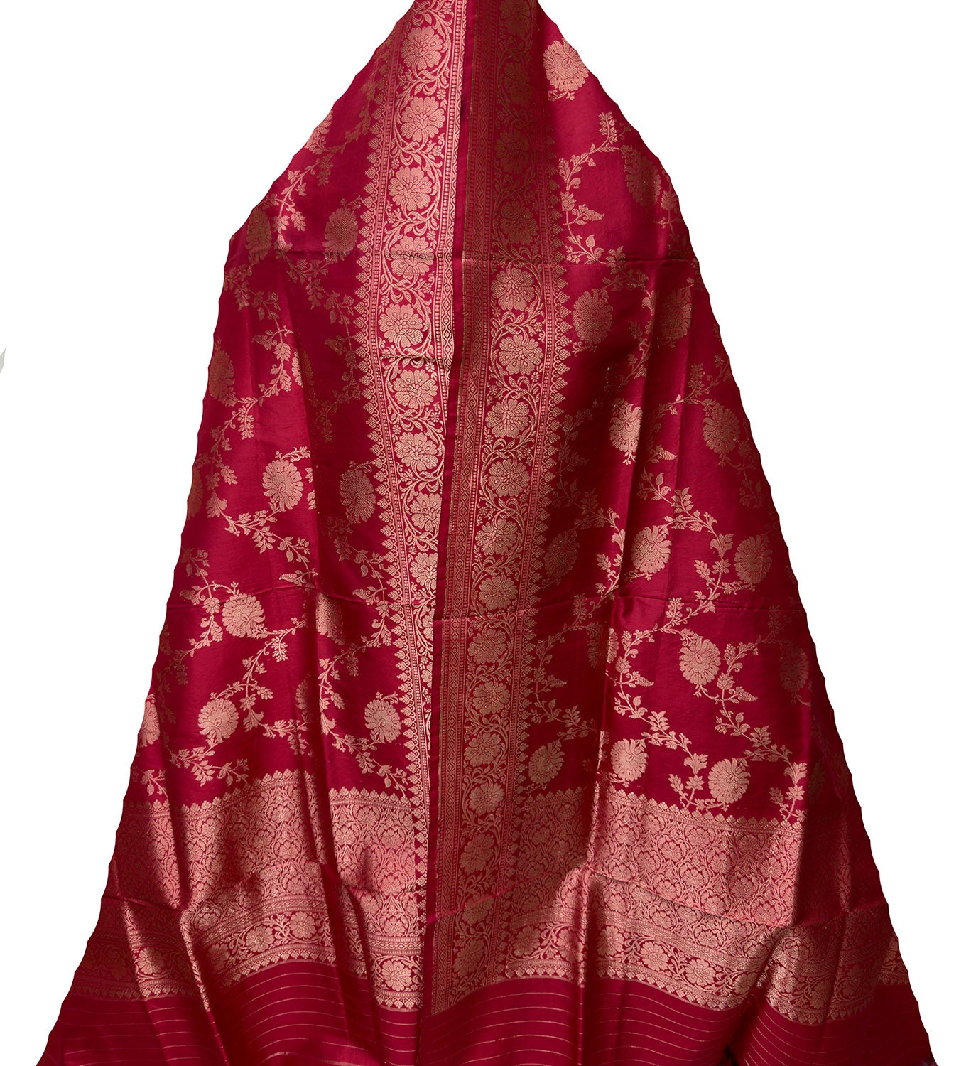 PD1B1AS326050505 Pink Banarasi Handloom Pure Katan Silk - Luxurion World- Crafted Heirlooms
