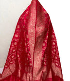 PD1B1AS326050508 Red Banarasi Handloom Pure Katan Silk - Luxurion World- Crafted Heirlooms