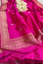 Pink Banarasi Pure Katan Silk Handloom Dupatta