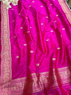 Pink Banarasi Pure Katan Silk Handloom Dupatta