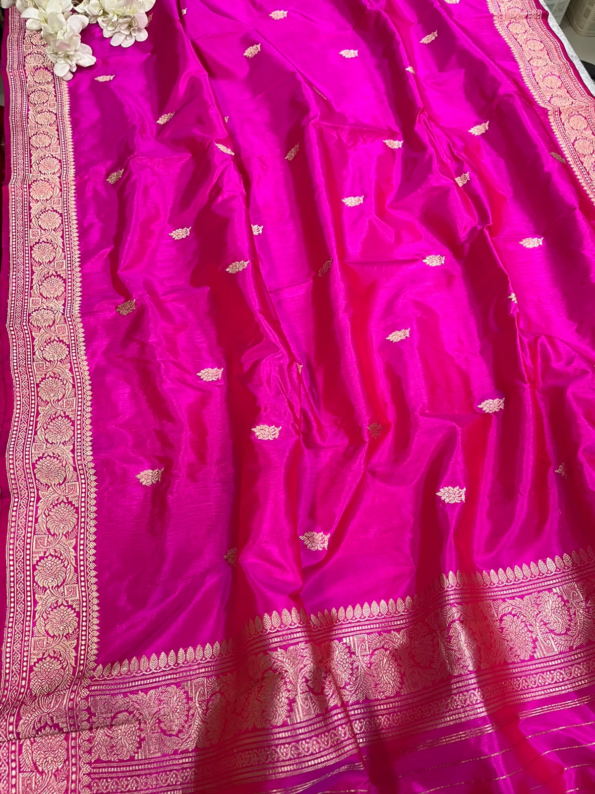 Pink Banarasi Pure Katan Silk Handloom Dupatta
