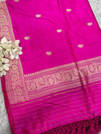 Pink Banarasi Pure Katan Silk Handloom Dupatta