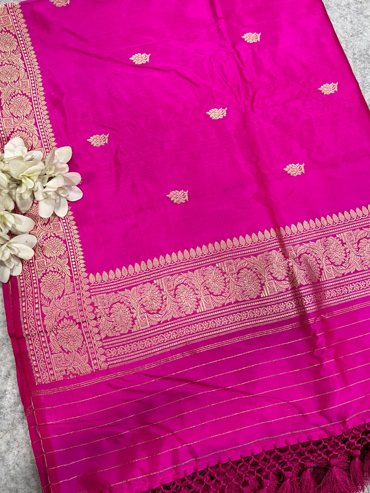 Pink Banarasi Pure Katan Silk Handloom Dupatta