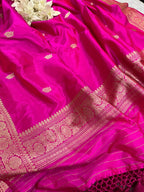 Pink Banarasi Pure Katan Silk Handloom Dupatta