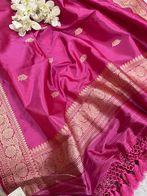 Pink Handloom Banarasi Pure Katan Silk Dupatta PD1B1AS326100303