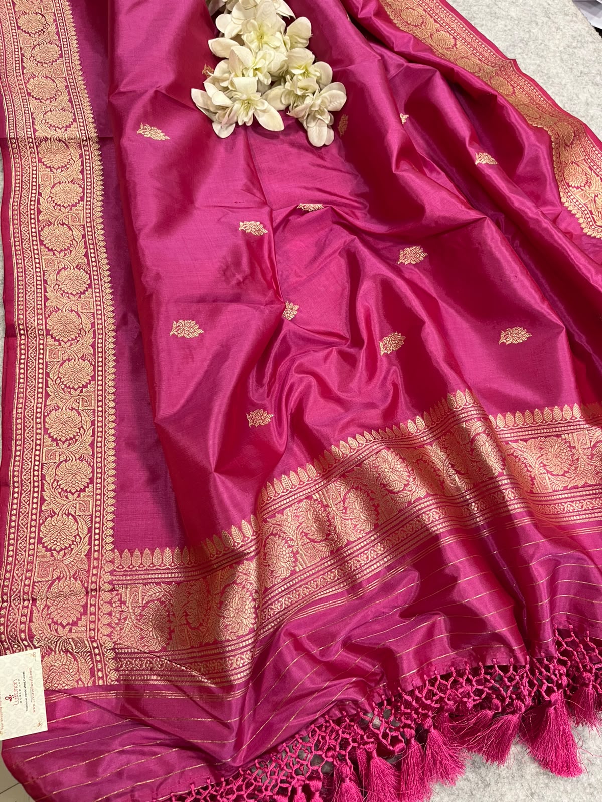 Pink Handloom Banarasi Pure Katan Silk Dupatta PD1B1AS326100303
