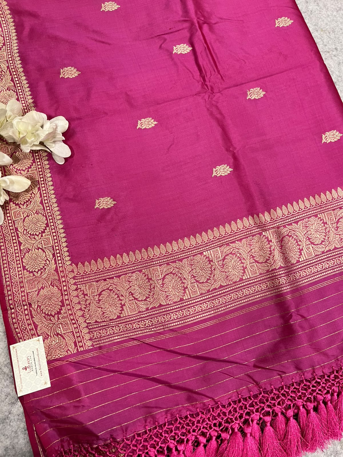Pink Handloom Banarasi Pure Katan Silk Dupatta PD1B1AS326100303