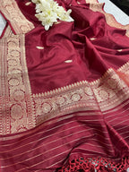 Maroon Handloom Banarasi Pure Katan Silk Dupatta PD1B1AS326100304