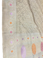 Dazzling Dyeable Banarasi Handloom Tussar Georgette Mukaish Work Meenakari Dupatta - Luxurion World