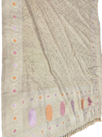 Dazzling Dyeable Banarasi Handloom Tussar Georgette Mukaish Work Meenakari Dupatta - Luxurion World