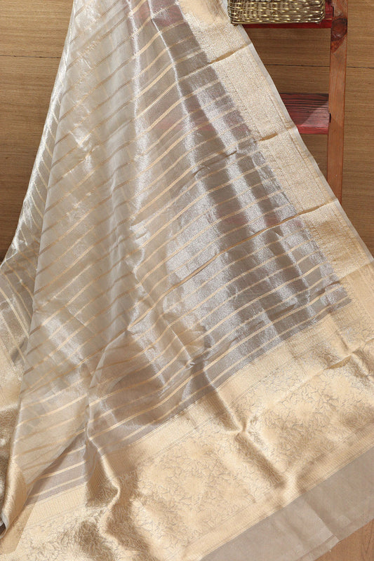 Vibrant Dyeable Banarasi Tissue Silk Dupatta - Luxurion World