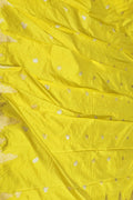 Yellow Banarasi Handloom Pure Katan Silk Dupatta - Luxurion World