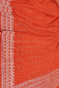 Elegant Orange Banarasi Handloom Pure Moonga Silk Mukaish Work Dupatta - Luxurion World