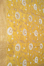 Yellow Banarasi Handloom Pure Moonga Silk Dupatta - Luxurion World- Crafted Heirlooms
