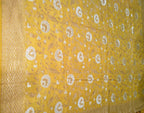 Yellow Banarasi Handloom Pure Moonga Silk Dupatta - Luxurion World- Crafted Heirlooms