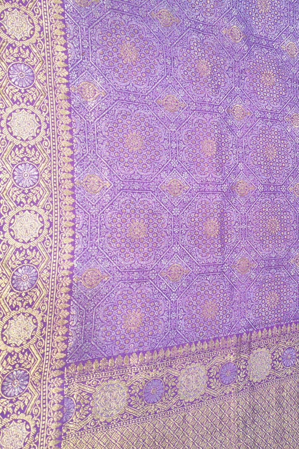 Exquisite Purple Banarasi Handloom Pure Moonga Silk Dupatta - Luxurion World