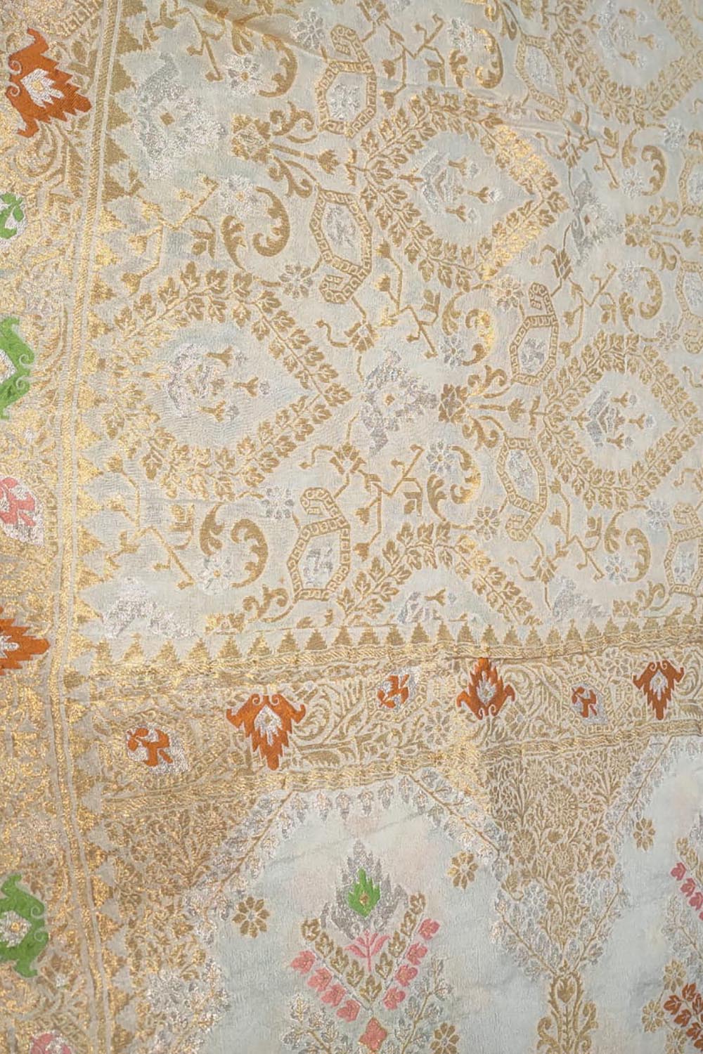 Dyeable Banarasi Handloom Pure Georgette Dupatta - Luxurion World- Crafted Heirlooms