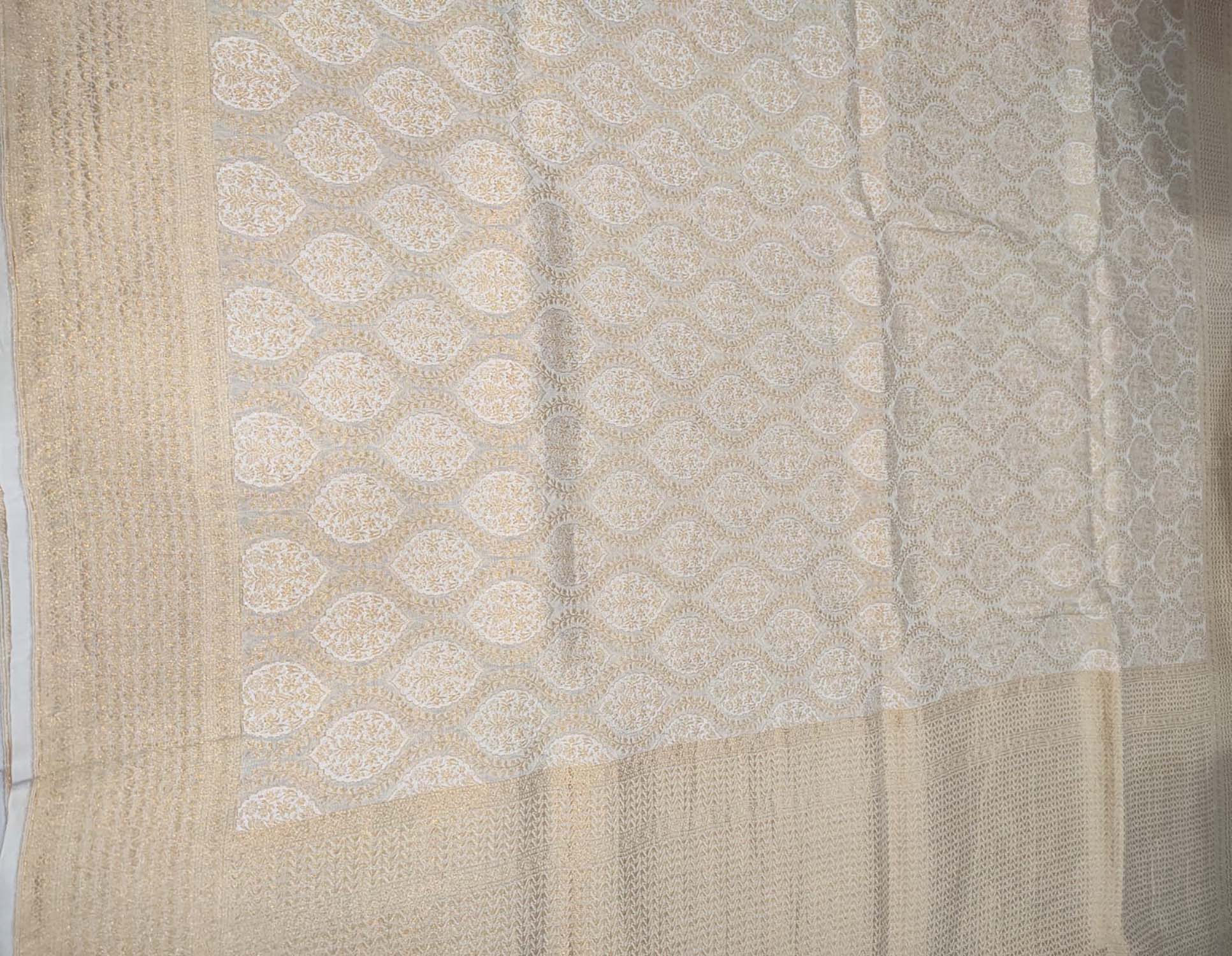 Dyeable Banarasi Handloom Pure Georgette Dupatta - Luxurion World- Crafted Heirlooms