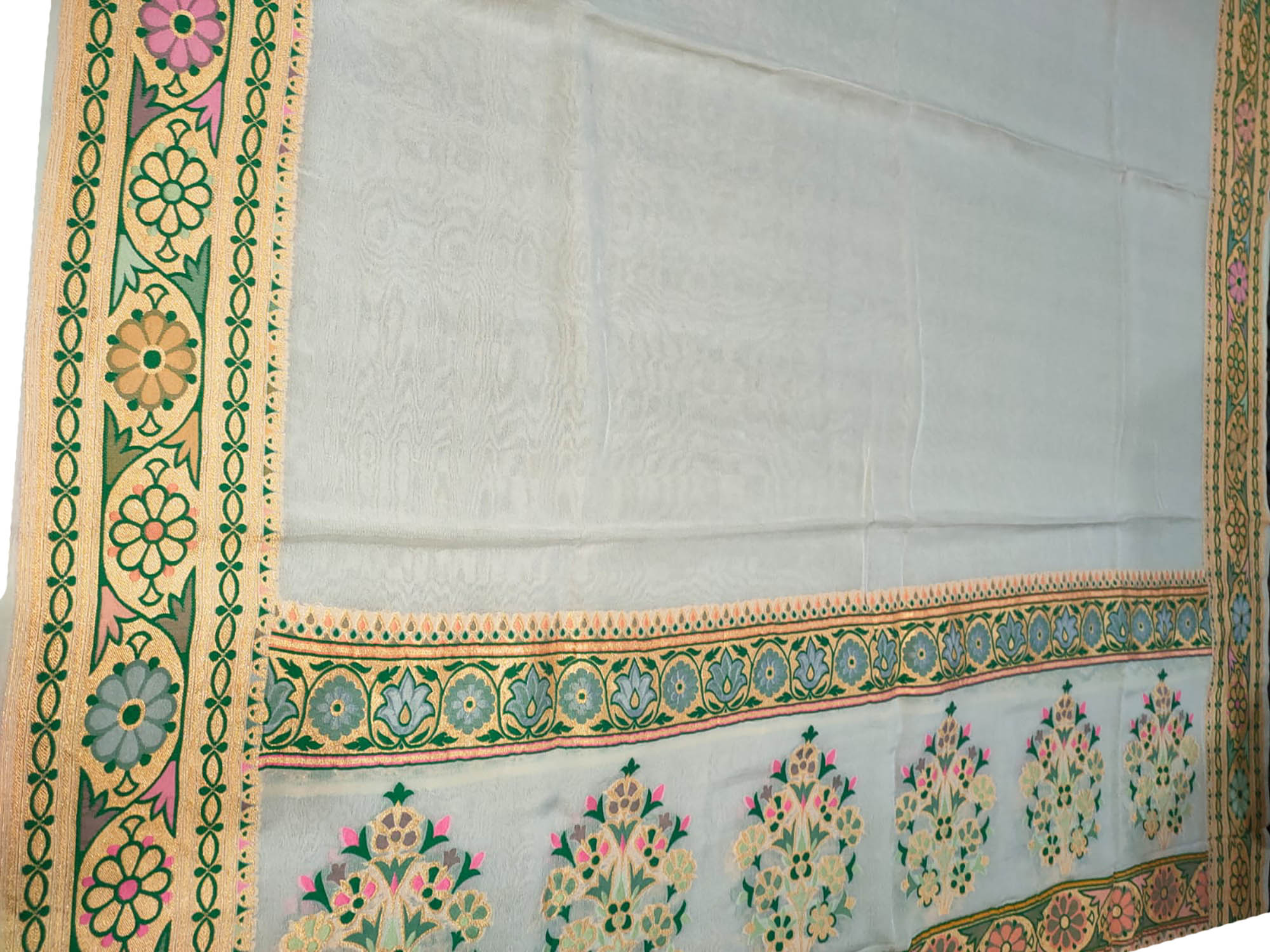 Dyeable Banarasi Handloom Pure Georgette Dupatta - Luxurion World- Crafted Heirlooms