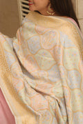 Stunning Dyeable Banarasi Handloom Pure Georgette Meenakari Dupatta - Luxurion World- Crafted Heirlooms