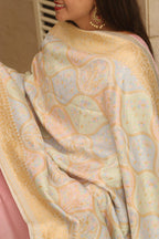 Stunning Dyeable Banarasi Handloom Pure Georgette Meenakari Dupatta - Luxurion World- Crafted Heirlooms