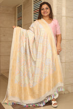 Stunning Dyeable Banarasi Handloom Pure Georgette Meenakari Dupatta - Luxurion World- Crafted Heirlooms