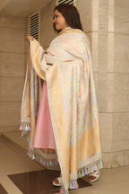 Stunning Dyeable Banarasi Handloom Pure Georgette Meenakari Dupatta - Luxurion World- Crafted Heirlooms