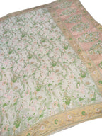 Stunning Dyeable Banarasi Handloom Pure Georgette Meenakari Dupatta - Luxurion World- Crafted Heirlooms
