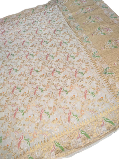 Stunning Dyeable Banarasi Handloom Pure Georgette Meenakari Dupatta - Luxurion World