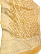 Yellow Banarasi Handloom Pure Tissue Silk Saree - Luxurion World- Crafted Heirlooms