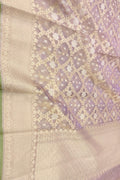 Exquisite Purple Banarasi Handloom Pure Tissue Silk Saree - Luxurion World- Crafted Heirlooms