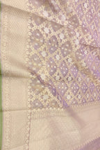 Exquisite Purple Banarasi Handloom Pure Tissue Silk Saree - Luxurion World- Crafted Heirlooms