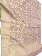 Exquisite Purple Banarasi Handloom Pure Tissue Silk Saree - Luxurion World- Crafted Heirlooms