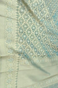 Exquisite Green Banarasi Handloom Pure Tissue Silk Saree - Luxurion World- Crafted Heirlooms