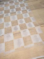 Dyeable Handloom Banarasi Pure Georgette Dupatta - Luxurion World- Crafted Heirlooms