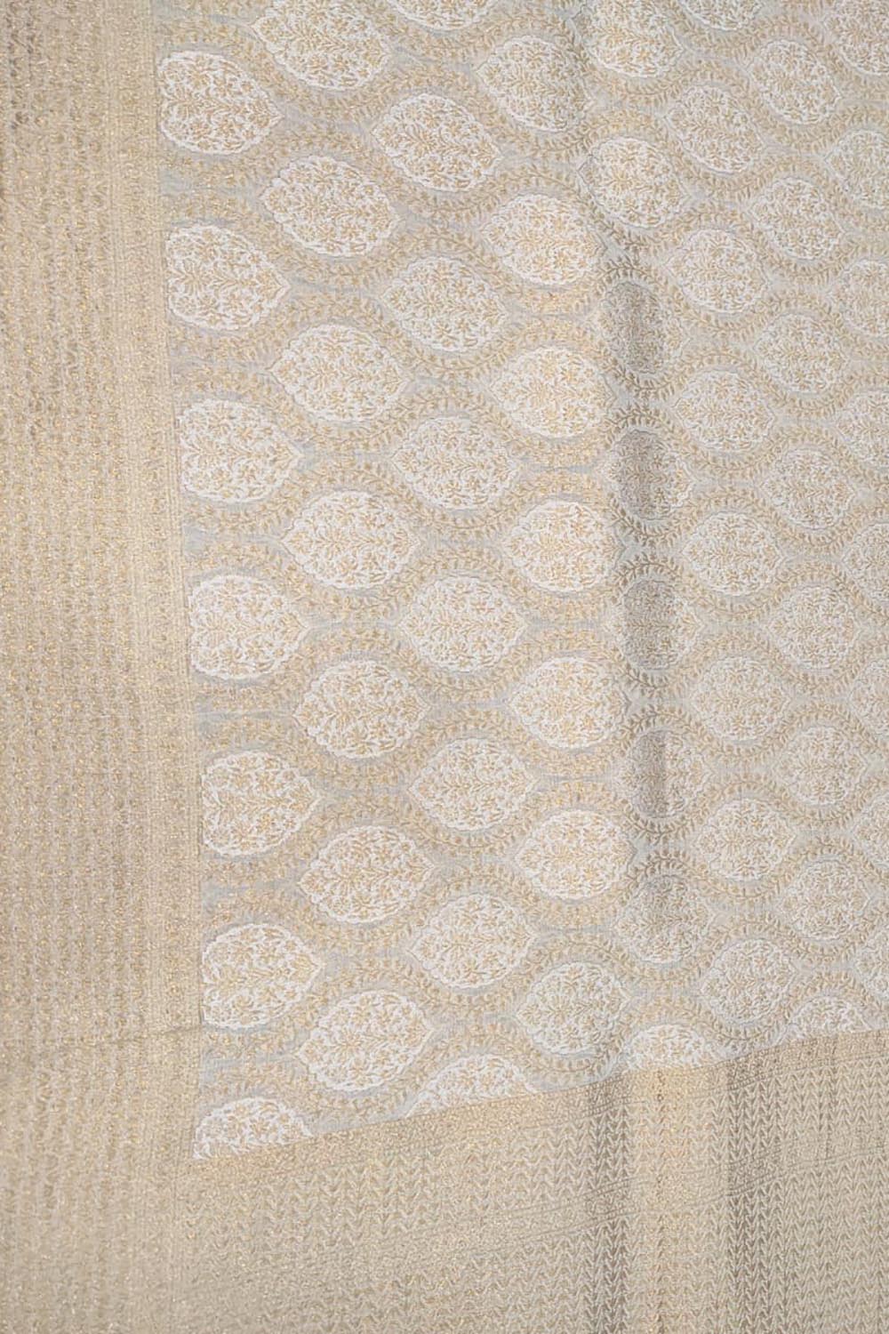 Dyeable Handloom Banarasi Pure Georgette Dupatta - Luxurion World- Crafted Heirlooms