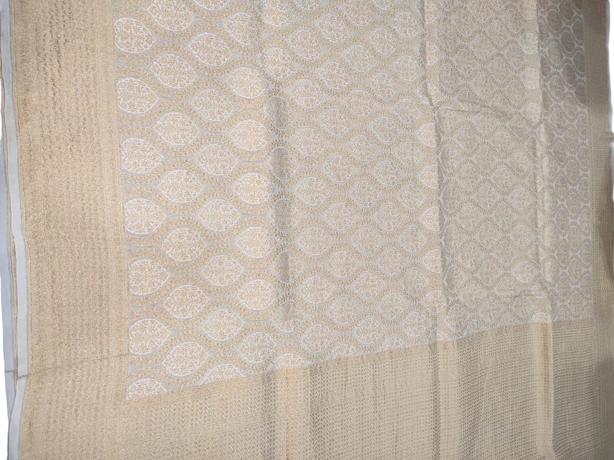 Dyeable Handloom Banarasi Pure Georgette Dupatta - Luxurion World- Crafted Heirlooms