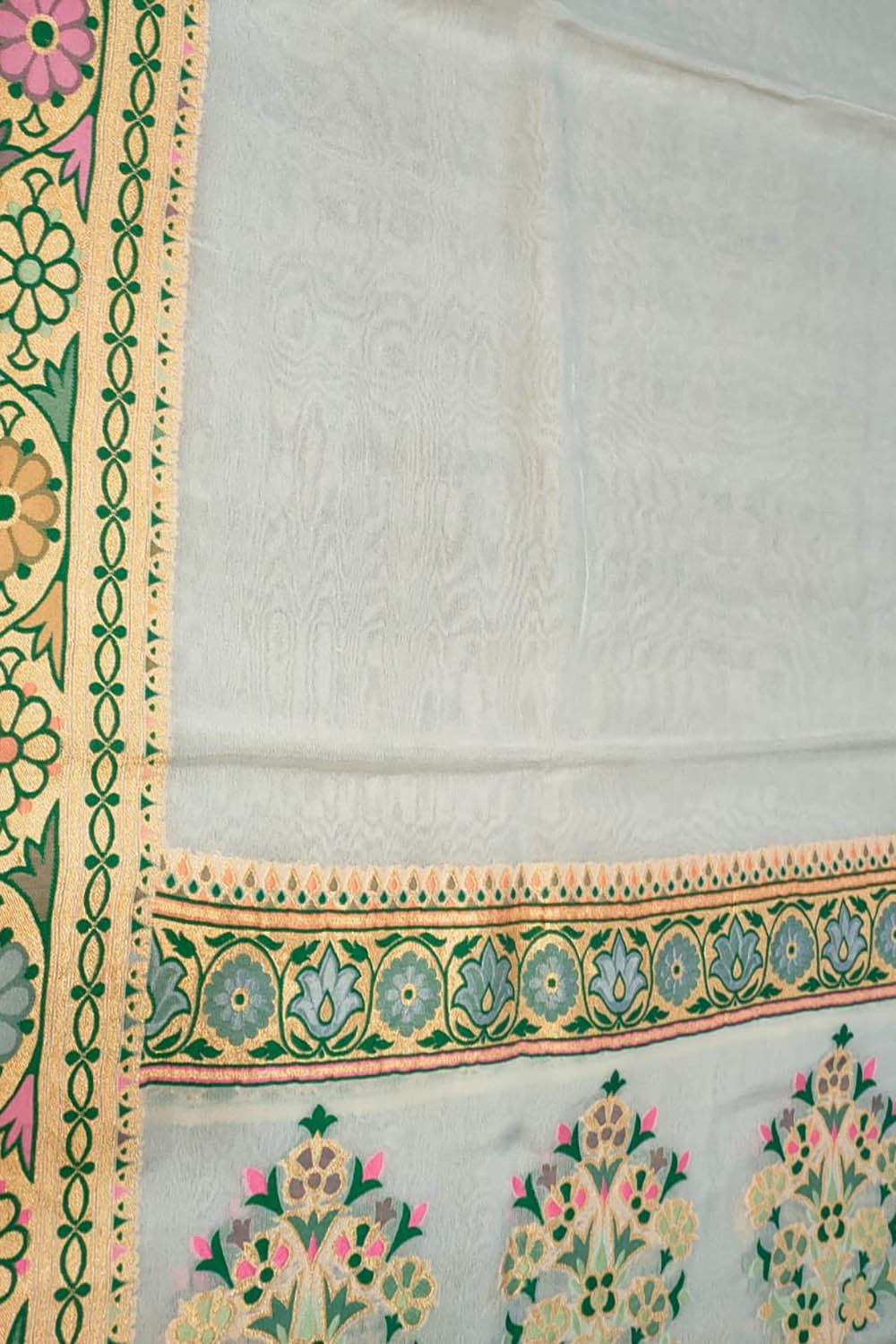 Dyeable Handloom Banarasi Pure Georgette Meenakari Dupatta - Luxurion World