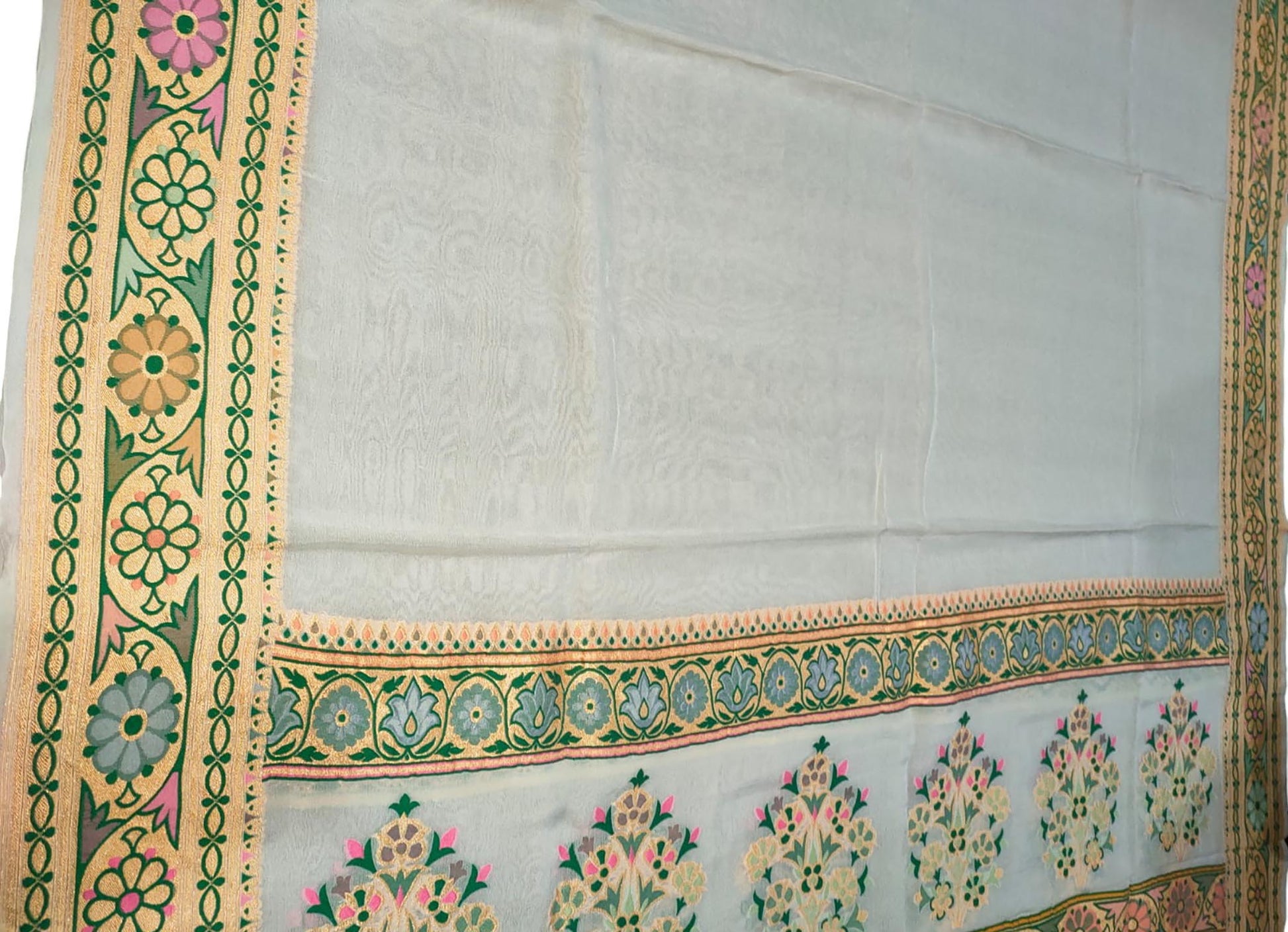 Dyeable Handloom Banarasi Pure Georgette Meenakari Dupatta - Luxurion World