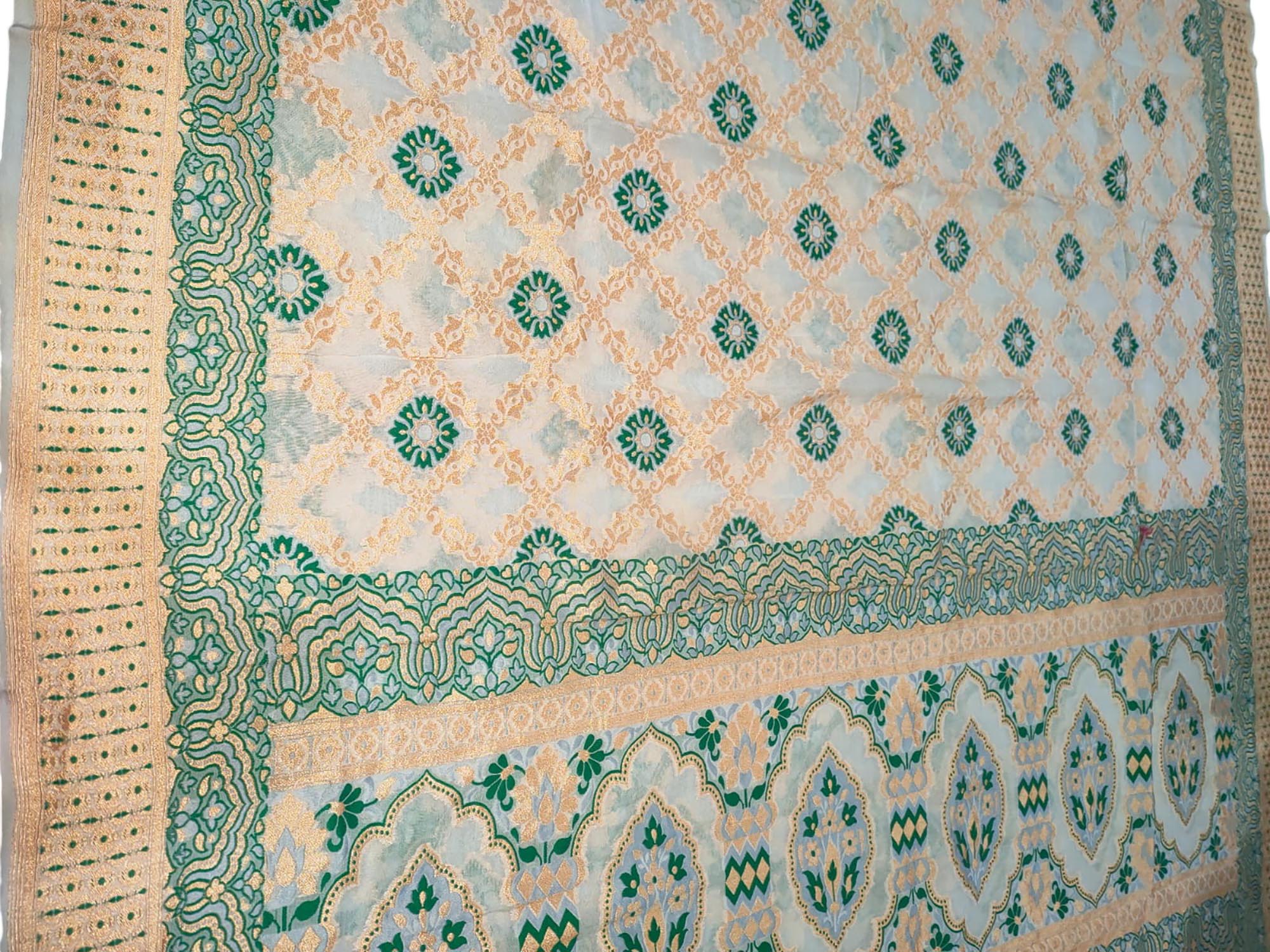 Dyeable Handloom Banarasi Pure Georgette Meenakari Dupatta - Luxurion World- Crafted Heirlooms