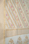 Dyeable Handloom Banarasi Pure Georgette Meenakari Dupatta - Luxurion World- Crafted Heirlooms