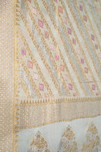 Dyeable Handloom Banarasi Pure Georgette Meenakari Dupatta - Luxurion World- Crafted Heirlooms