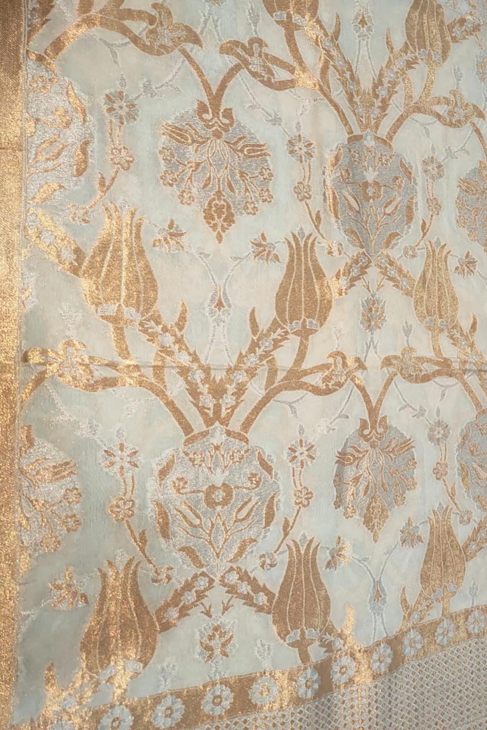 Dyeable Handloom Banarasi Pure Georgette Dupatta - Luxurion World