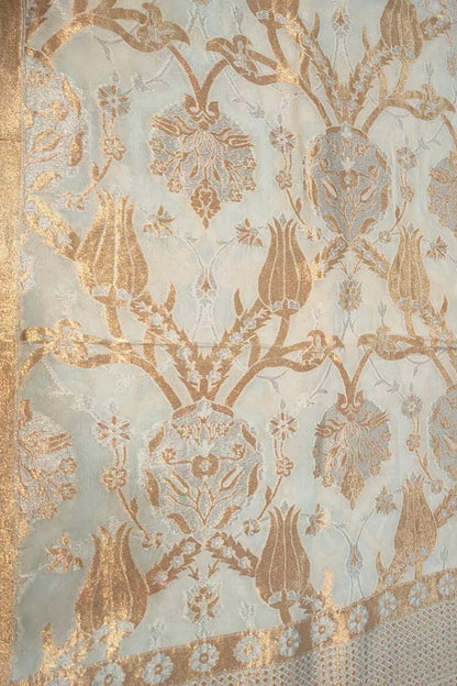 Dyeable Handloom Banarasi Pure Georgette Dupatta - Luxurion World