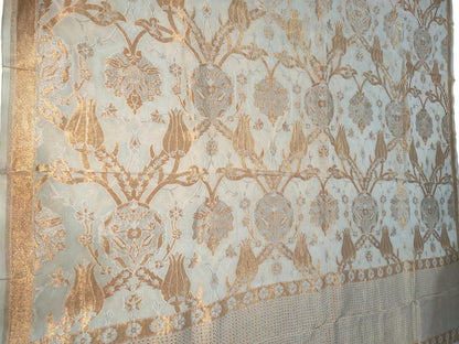 Dyeable Handloom Banarasi Pure Georgette Dupatta - Luxurion World